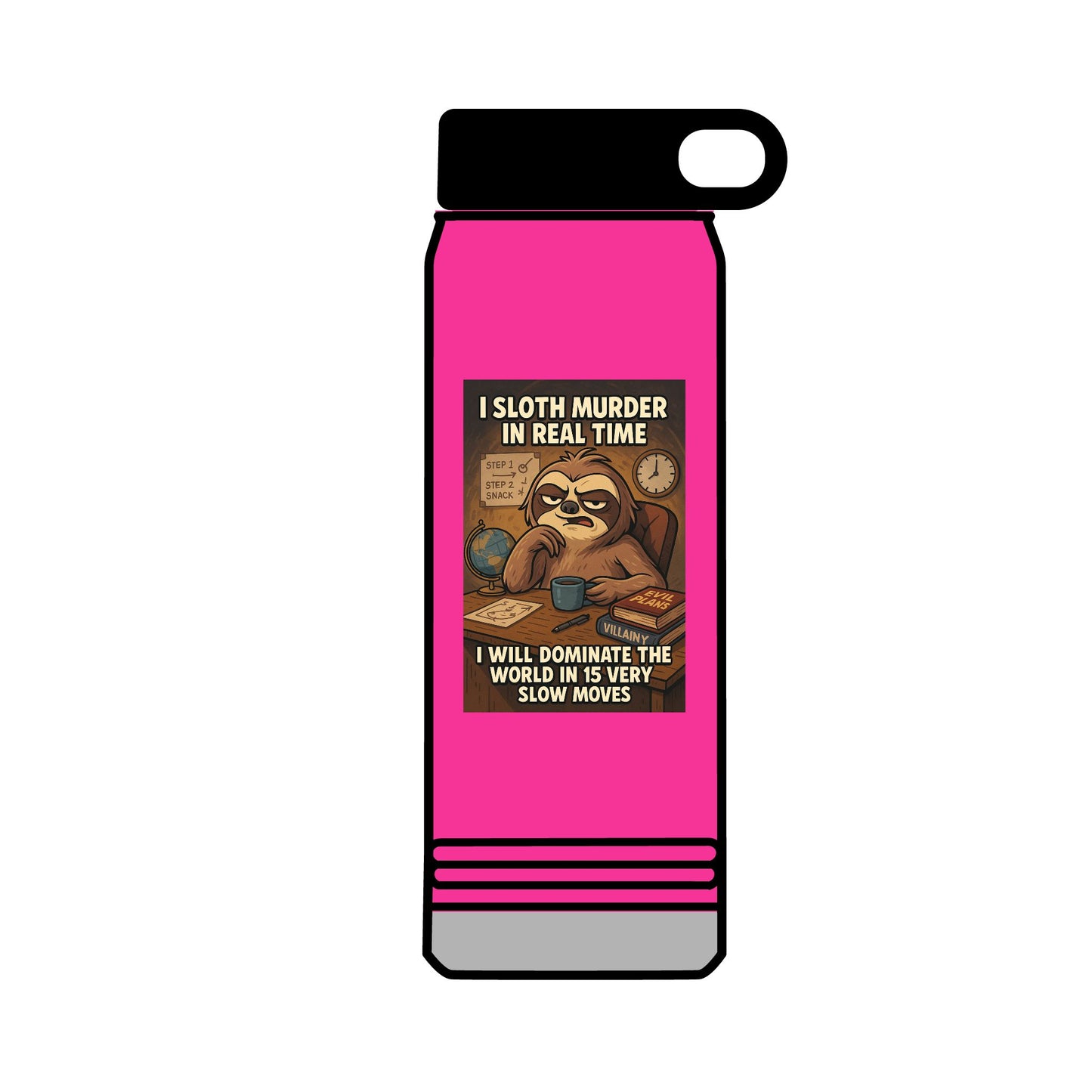 'I Will Dominate the World in Very Slow Deliberate Moves' by Olga Foreign- Unique Motivational 32oz Water Bottle - Gift, Sports Hydration, Gym,