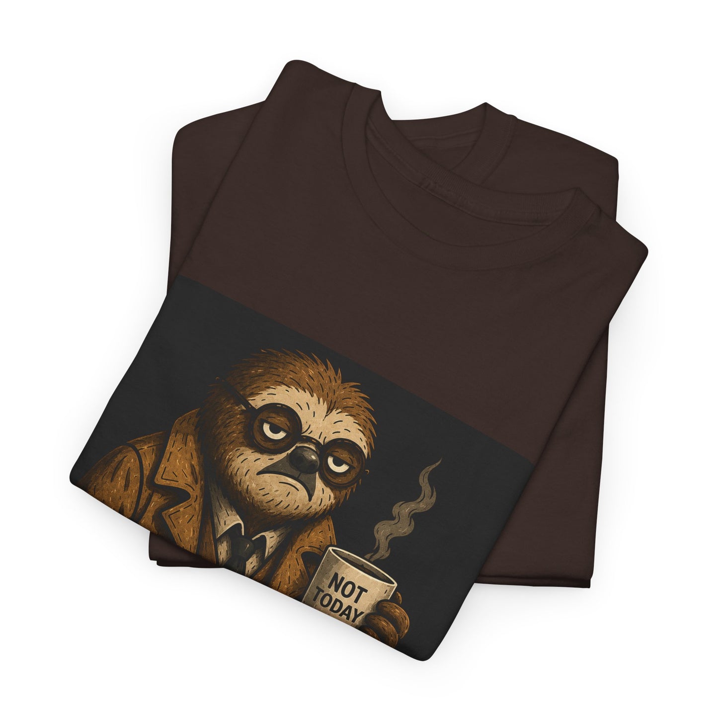 Sloth Detective Coffee Tee — "Some Answers Aren't In A Hurry" Relaxed Graphic T-Shirt by Olga Foreign