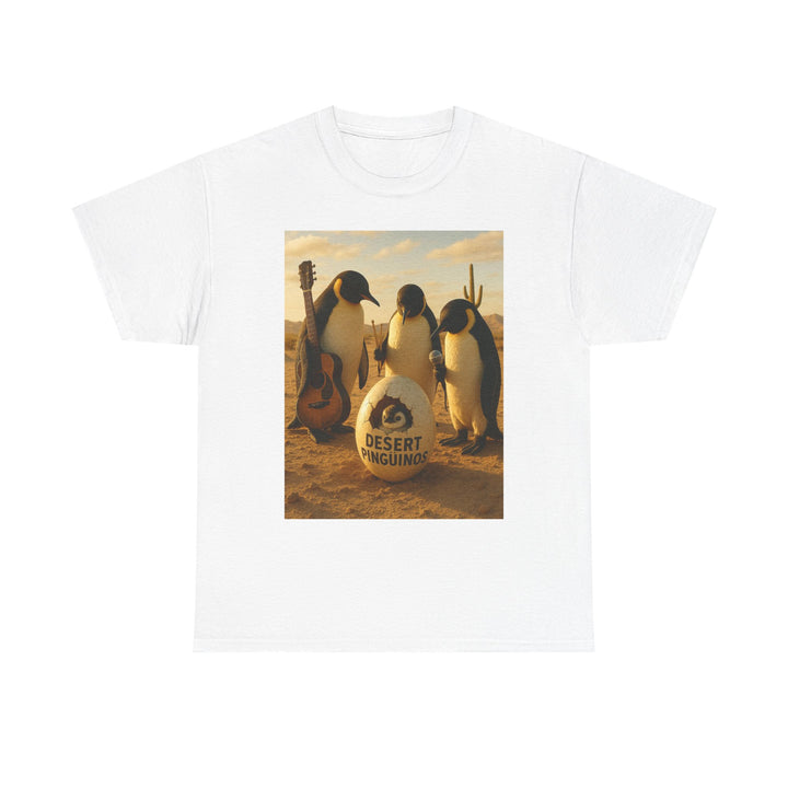 Desert Pinguinos Unisex Heavy Cotton Tee - Fun & Quirky Penguin Graphic Tee for Music Lovers