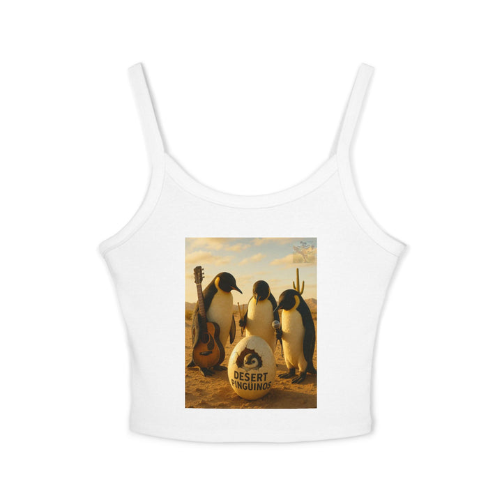 Desert Penguins Play It Loud. By Olga Foreign. Spaghetti Strap Tank Top, Summer Tank, Graphic Tee, Beachwear, Cute Casual Top, Vacation Outfit
