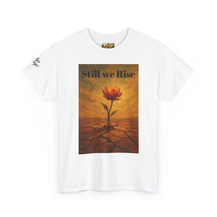 Inspirational Lotus Tee — Single Flower Rising from Cracked Earth Graphic T-Shirt