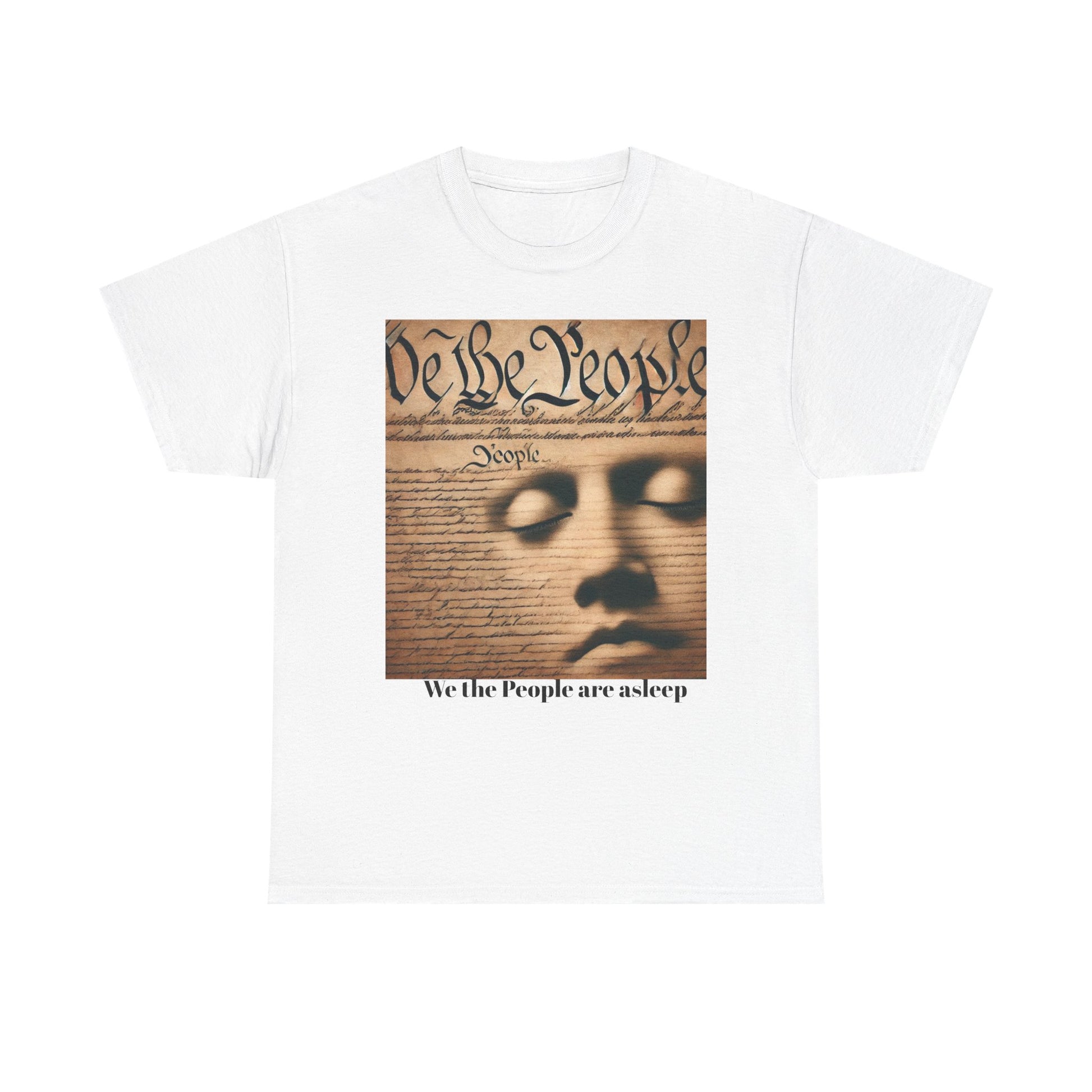 We the People Are Asleep Unisex Heavy Cotton Tee - Thought-Provoking Design for Activists and Freedom Lovers