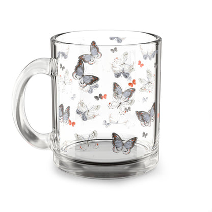 Butterfly Pattern Glass Mug - 10oz Nature Inspired Drinkware