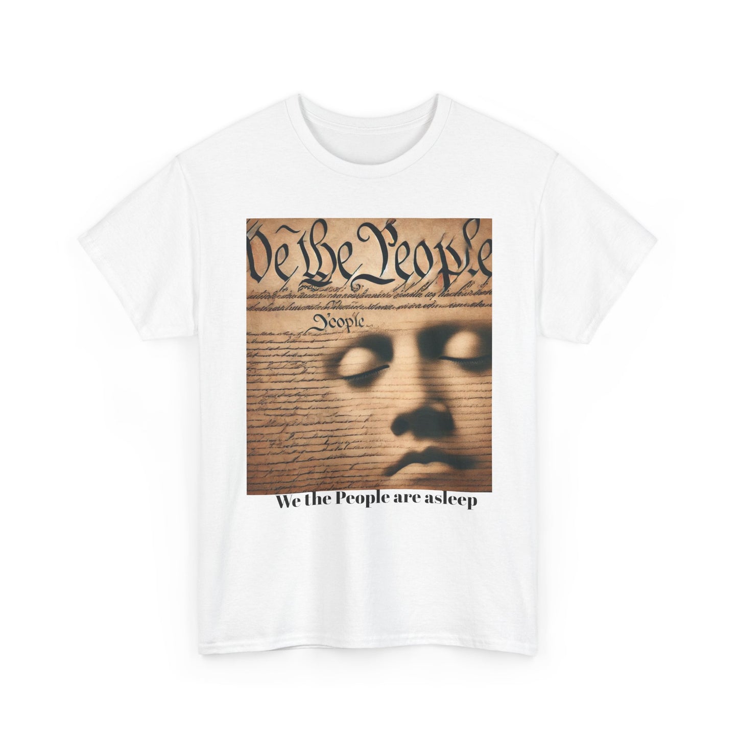 We the People Are Asleep by Olga Foreign Unisex Heavy Cotton Tee - Thought-Provoking Design for Activists and Freedom Lovers