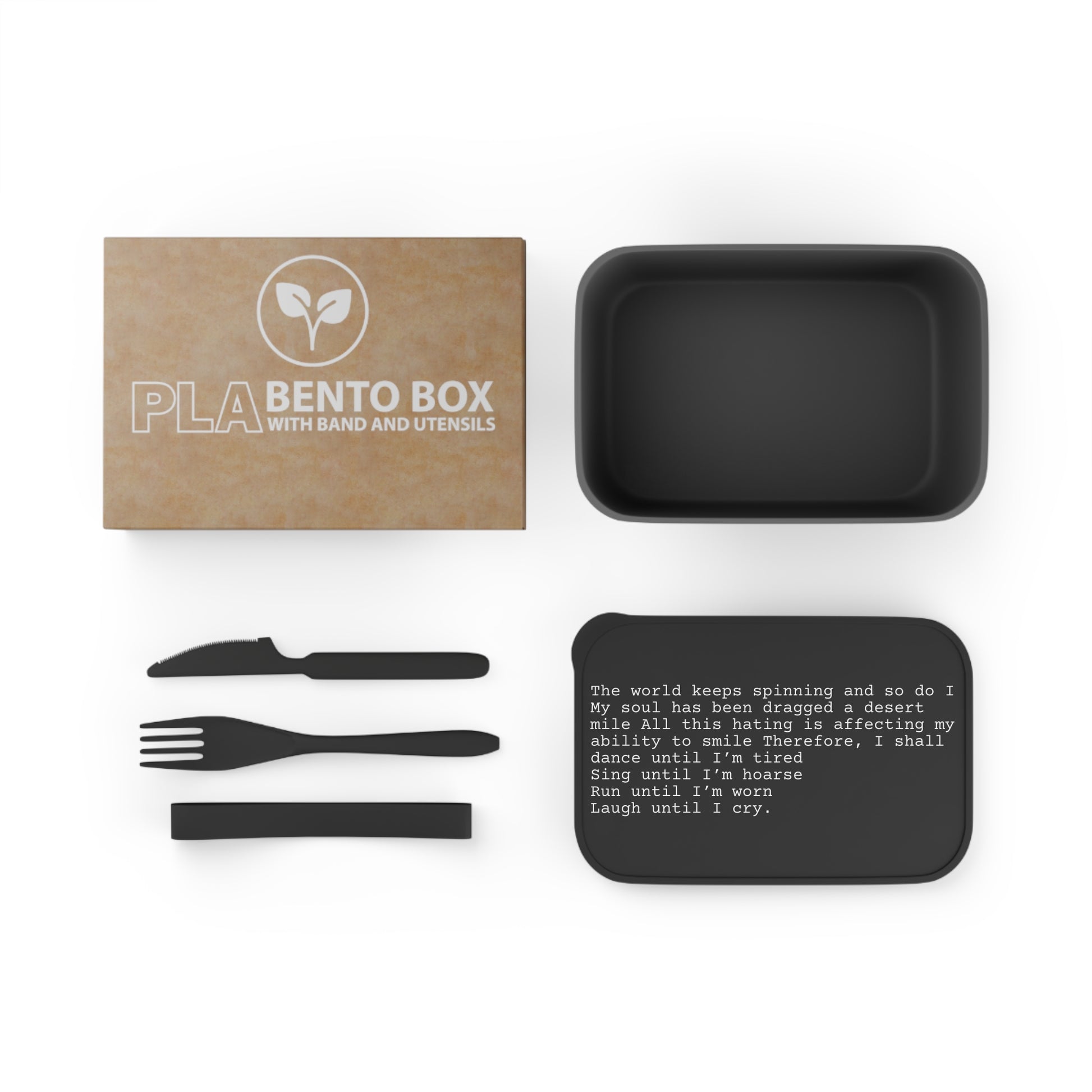Life Until PLA Bento Box with Utensils