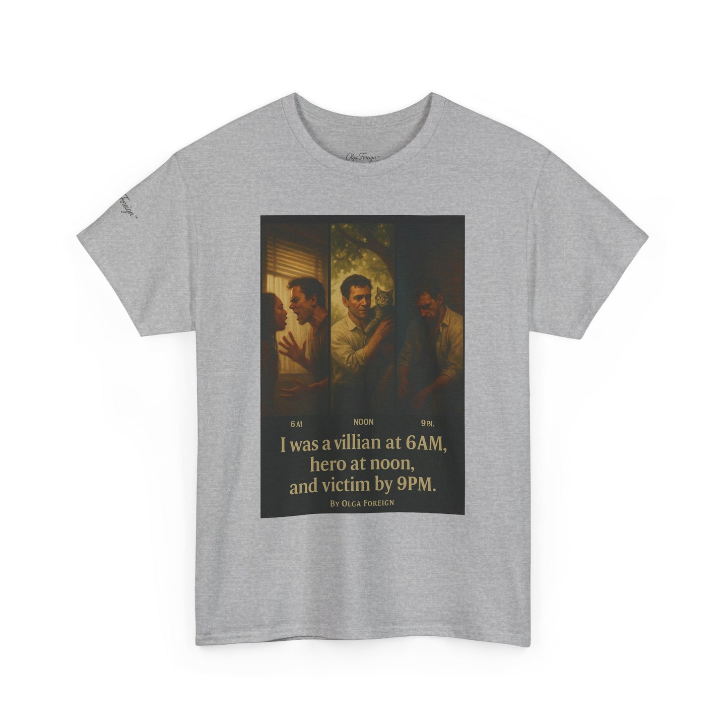 "Time" by Olga Foreign Narrative of a day Unisex Heavy Cotton Tee