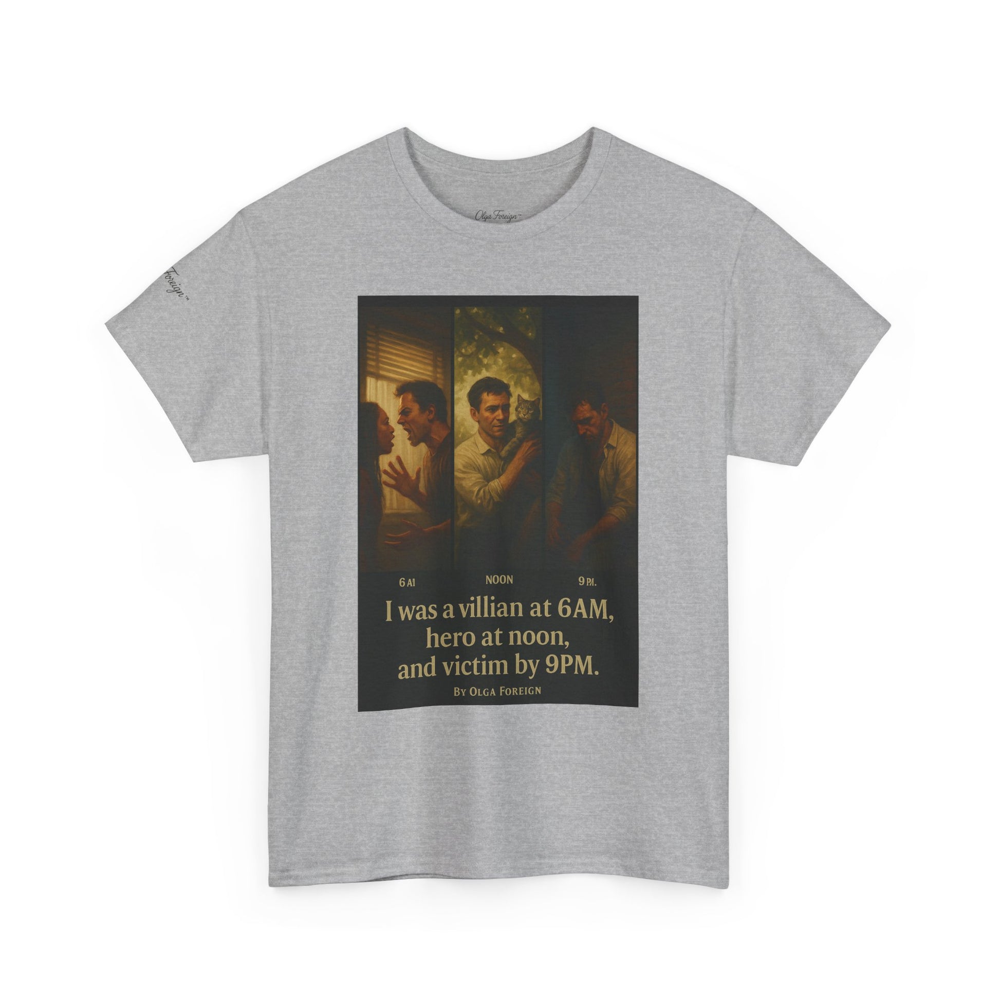 "Time" by Olga Foreign Narrative of a day Unisex Heavy Cotton Tee