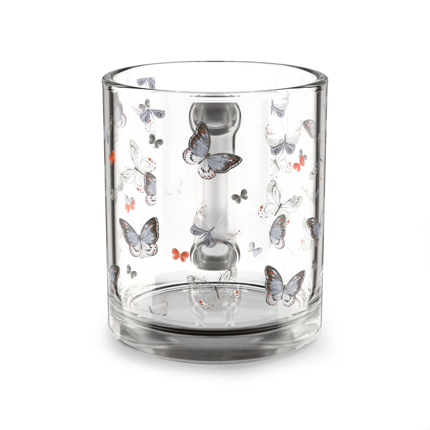 Butterfly Pattern Glass Mug - 10oz Nature Inspired Drinkware