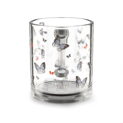 Butterfly Pattern Glass Mug - 10oz Nature Inspired Drinkware