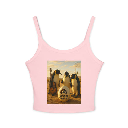 Desert Penguins Play It Loud. By Olga Foreign. Spaghetti Strap Tank Top, Summer Tank, Graphic Tee, Beachwear, Cute Casual Top, Vacation Outfit