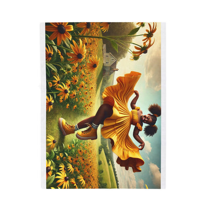 Joyfully Wrapped. By Olga Foreign. Sunflower Velveteen Plush Blanket - Cozy Home Decor for Kids