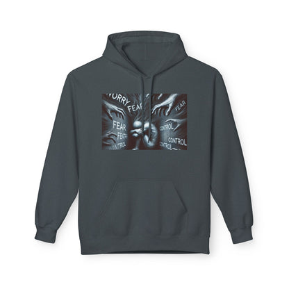 "Worry, Worries Me" by Olga Foreign. Inspirational Fear Control Hoodie - Unisex Midweight Softstyle Fleece