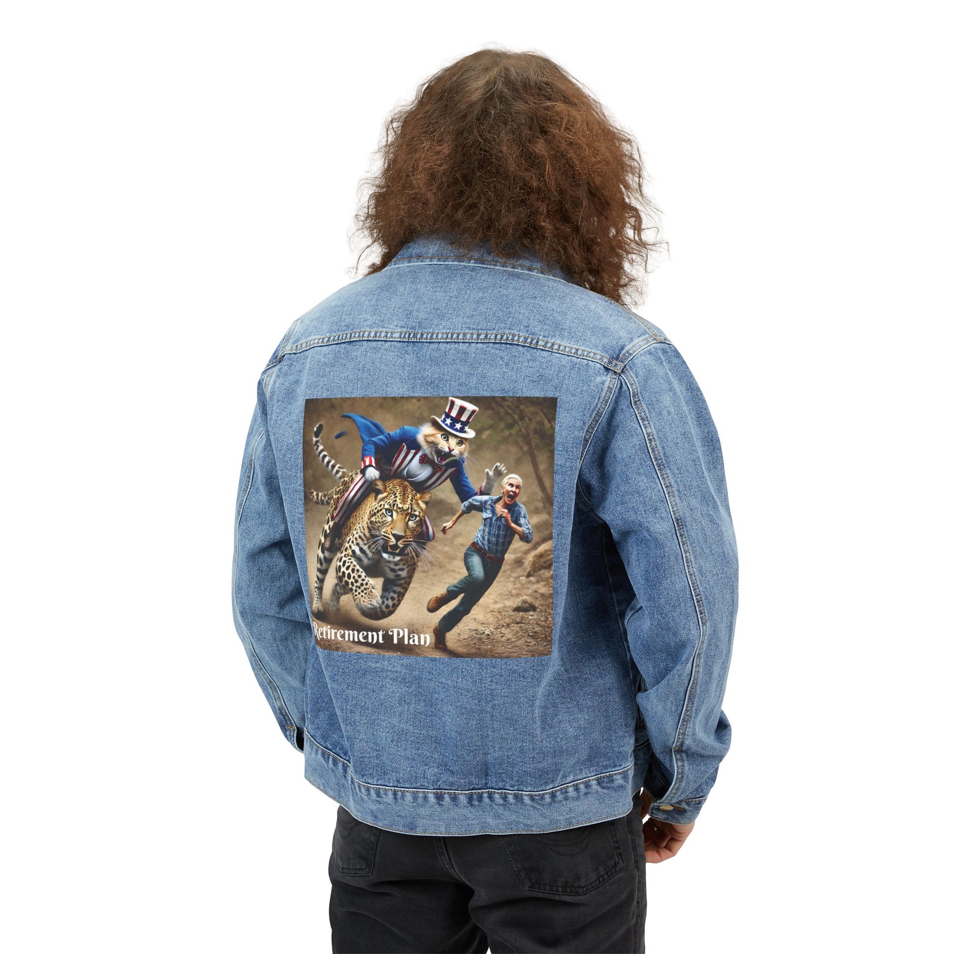 Retirement Plan Design by Olga Foreign. Graphic Denim Jacket -