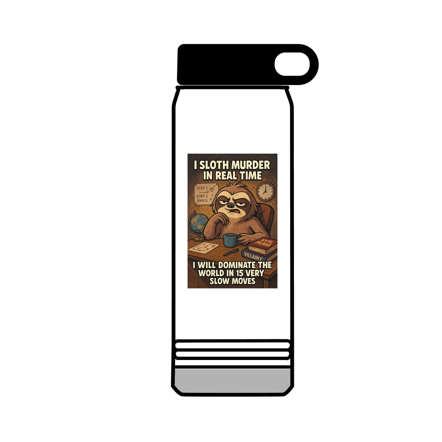 'I Will Dominate the World in Very Slow Deliberate Moves'  by Olga Foreign- Unique Motivational 32oz Water Bottle - Gift, Sports Hydration, Gym,