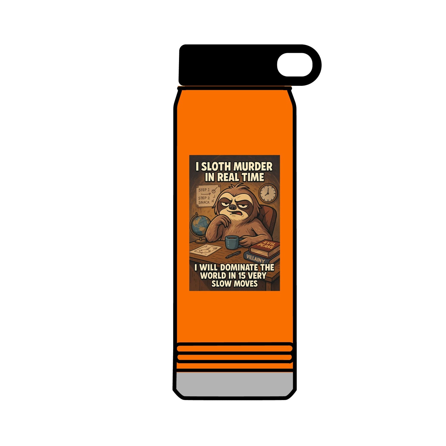 'I Will Dominate the World in Very Slow Deliberate Moves'  by Olga Foreign- Unique Motivational 32oz Water Bottle - Gift, Sports Hydration, Gym,