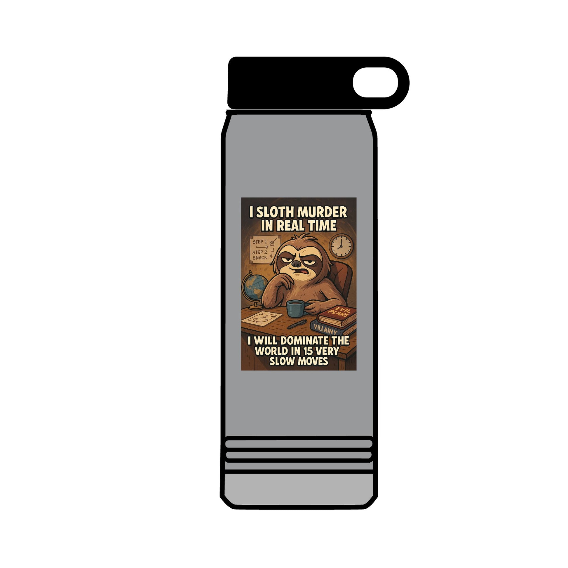 'I Will Dominate the World in Very Slow Deliberate Moves'  by Olga Foreign- Unique Motivational 32oz Water Bottle - Gift, Sports Hydration, Gym,