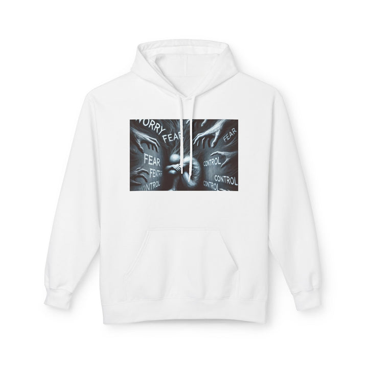 "Worry, Worries Me" by Olga Foreign. Inspirational Fear Control Hoodie - Unisex Midweight Softstyle Fleece