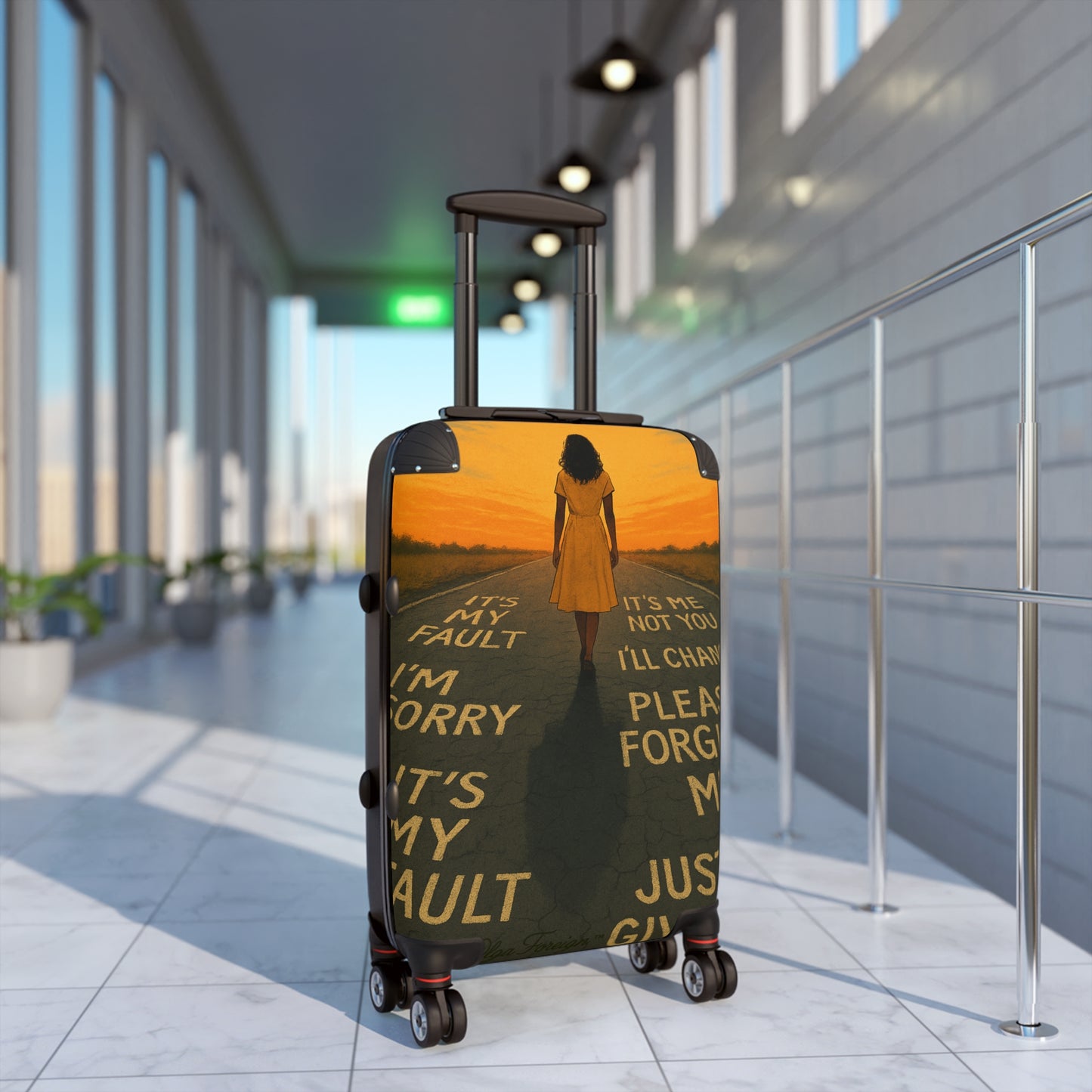 "Goodbye" by Olga Foreign suitcases. Perfect for leaving that situation behind.