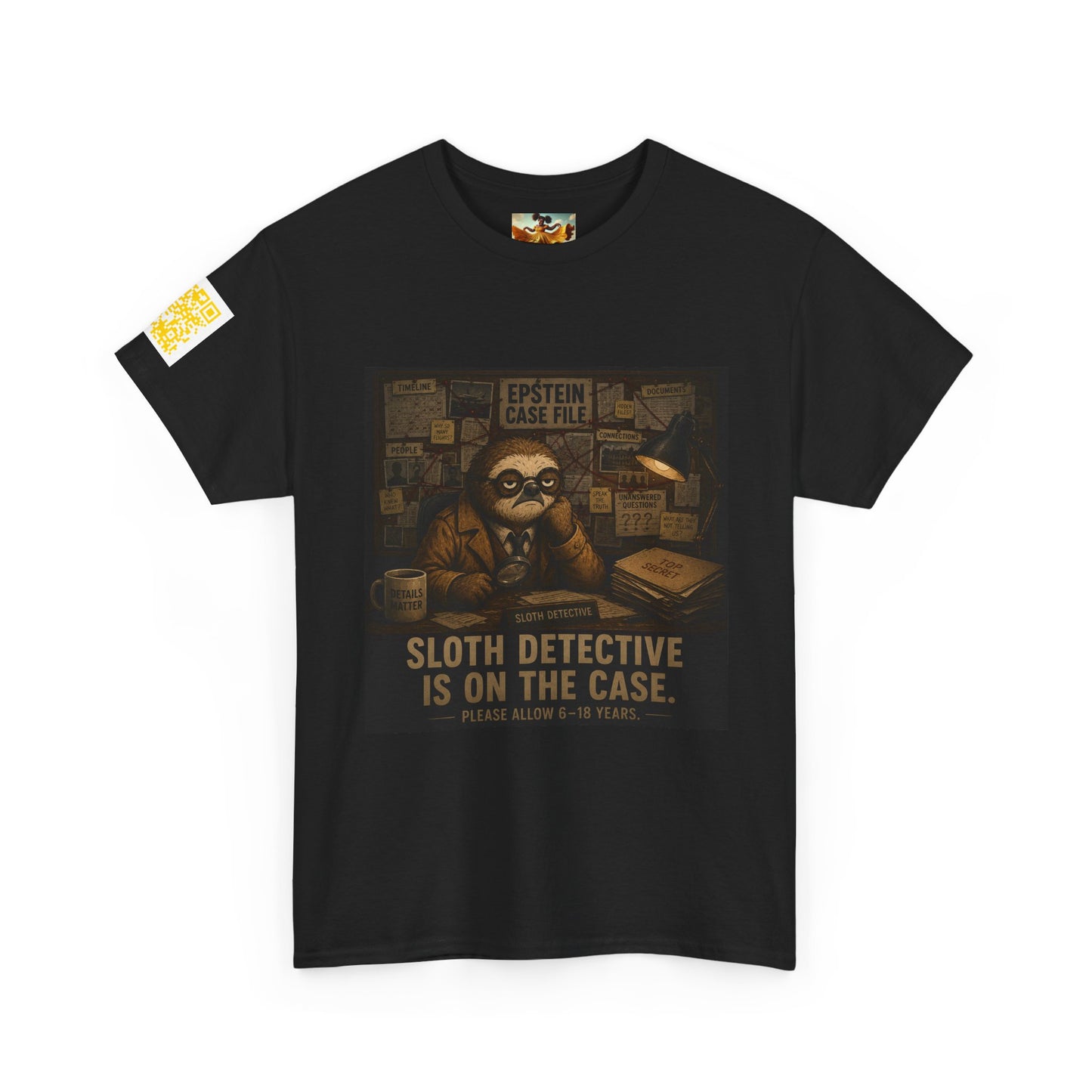 Sloth Detective Tee — "Sloth Detective Is On The Case" By Olga Foreign, Vintage Mystery Shirt