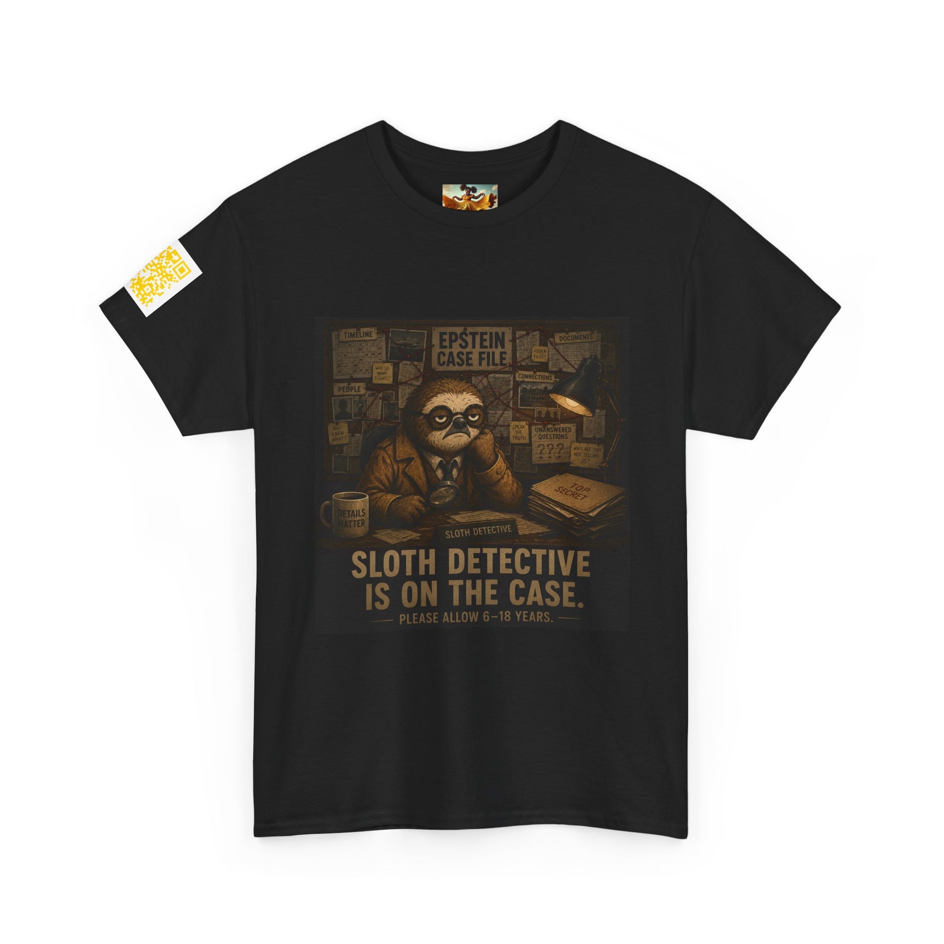 Sloth Detective Tee — "Sloth Detective Is On The Case" By Olga Foreign, Vintage Mystery Shirt