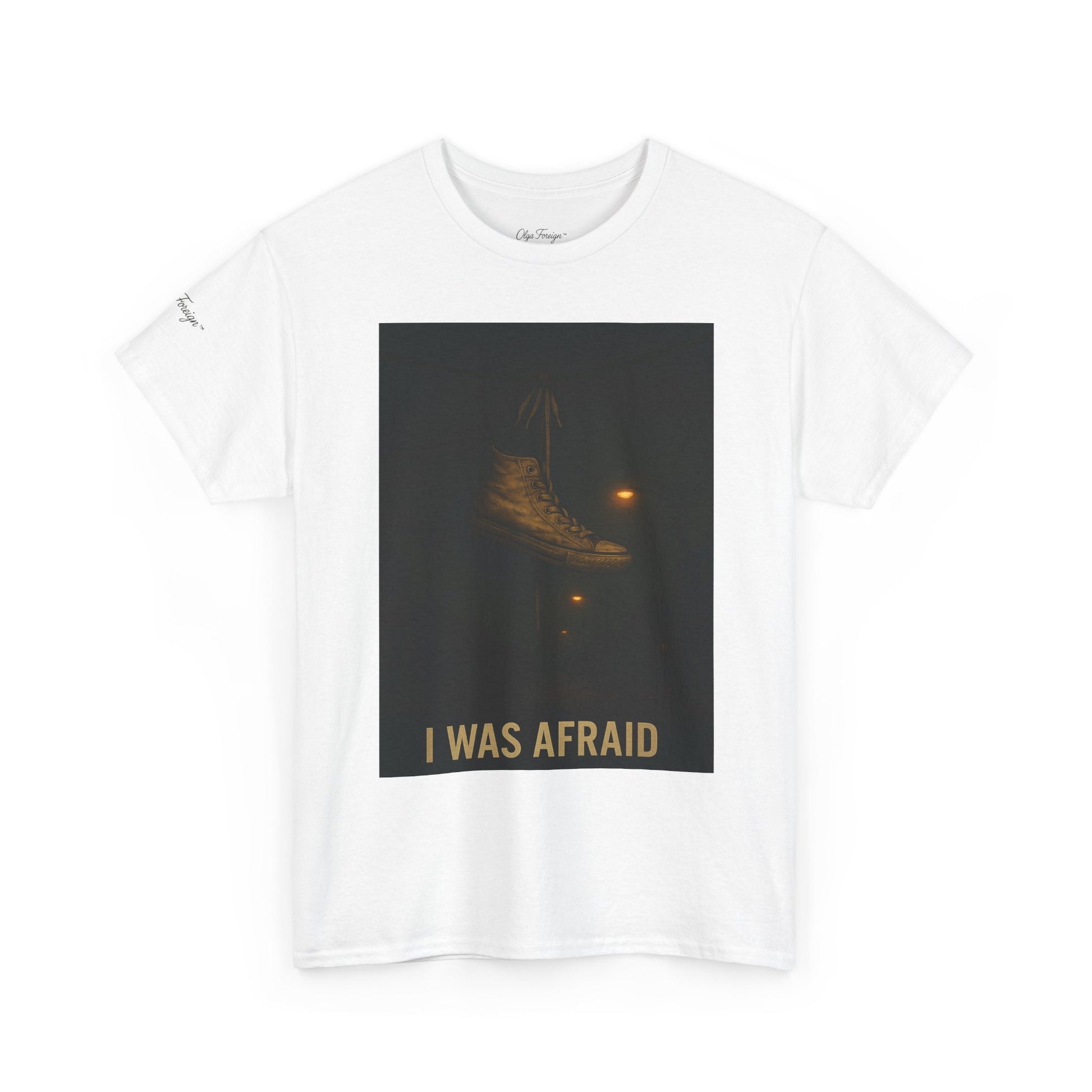 'No Longer afraid" by Olga Foreign. Dark Vibes Unisex Heavy Cotton Tee -