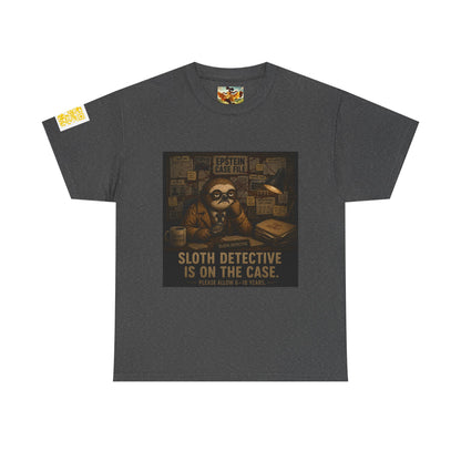 Sloth Detective Tee — "Sloth Detective Is On The Case" By Olga Foreign, Vintage Mystery Shirt