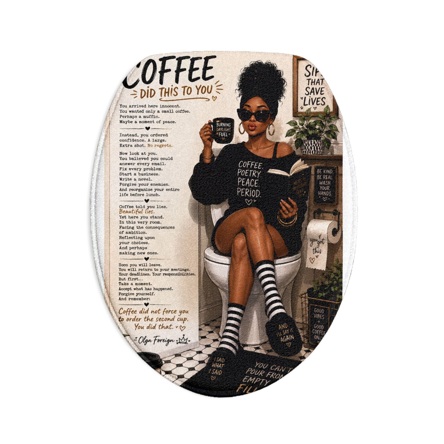 Coffee Did This To You' poem Bathmat Set