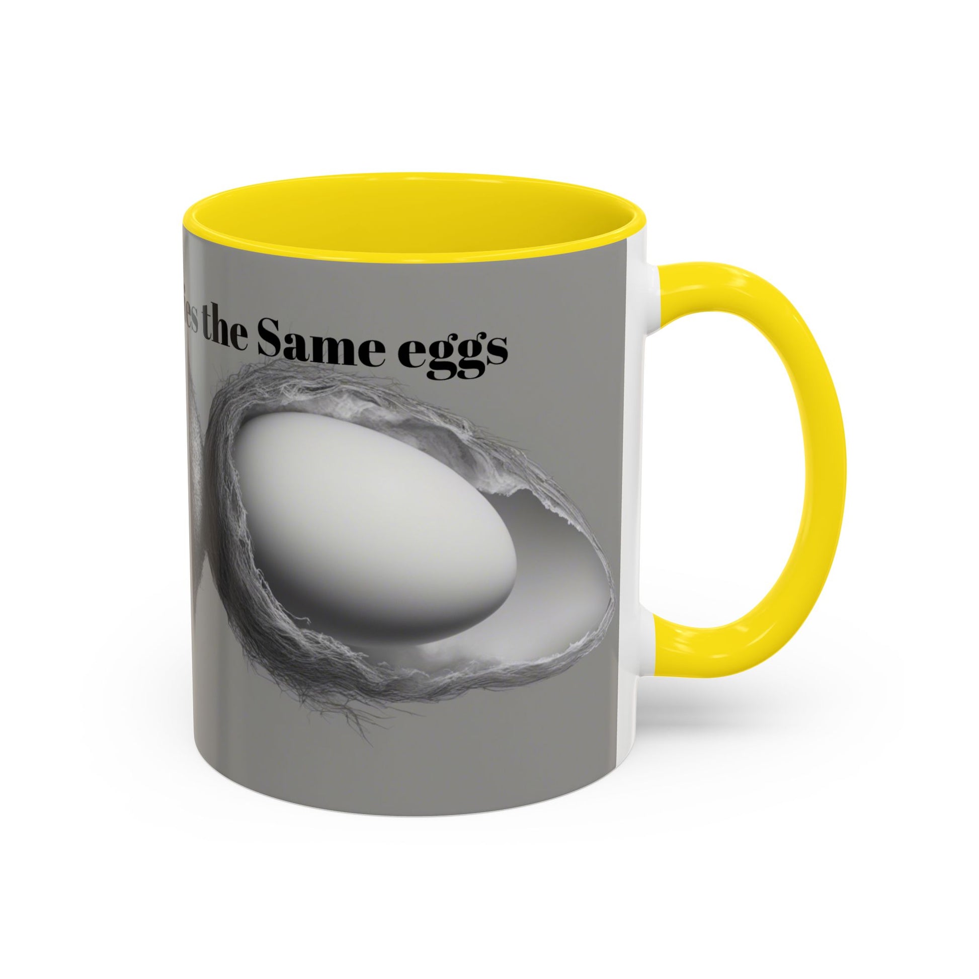 Olga Foreign Design Unique Accent Coffee Mug – "Life Never Carries the Same Eggs"