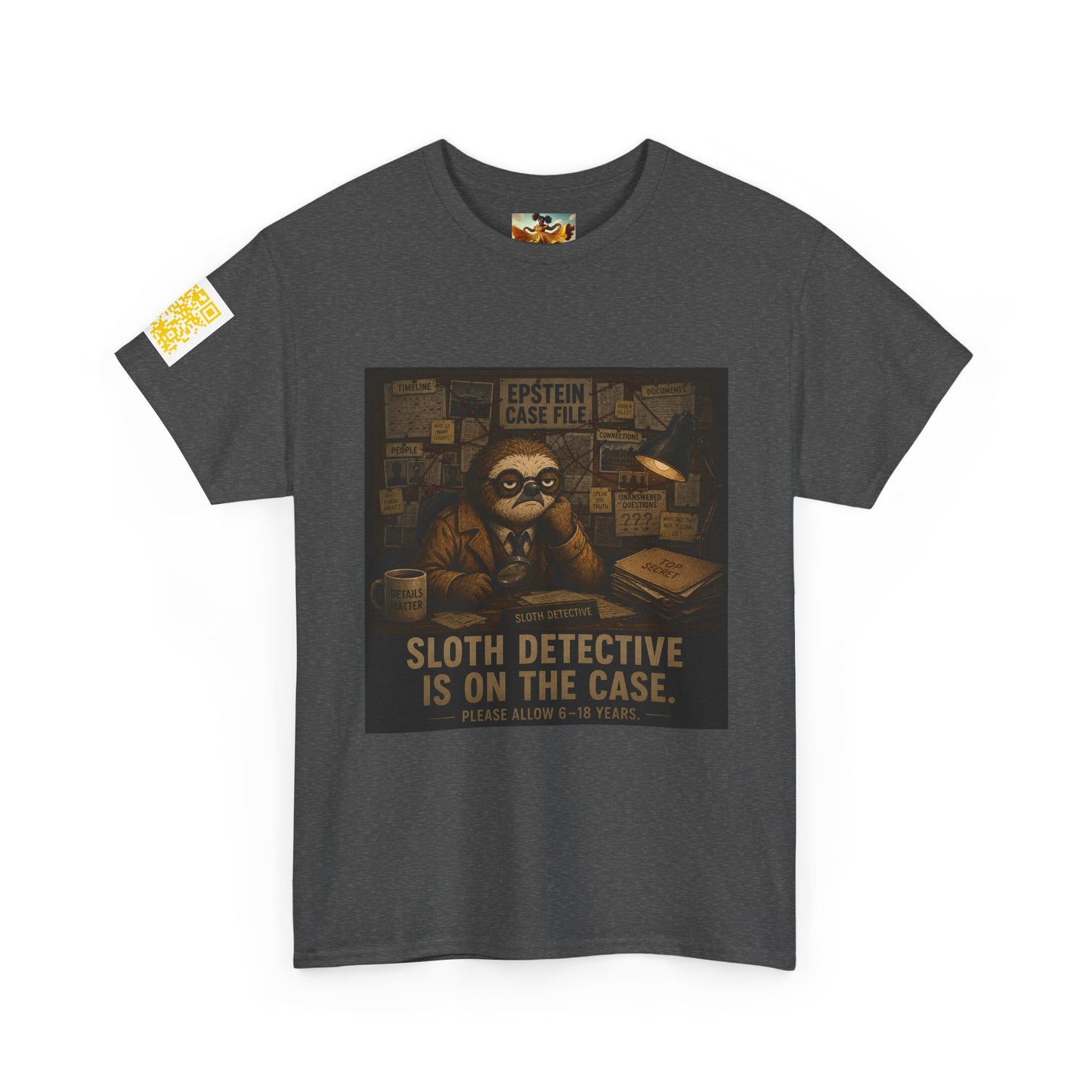 Sloth Detective Tee — "Sloth Detective Is On The Case" By Olga Foreign, Vintage Mystery Shirt