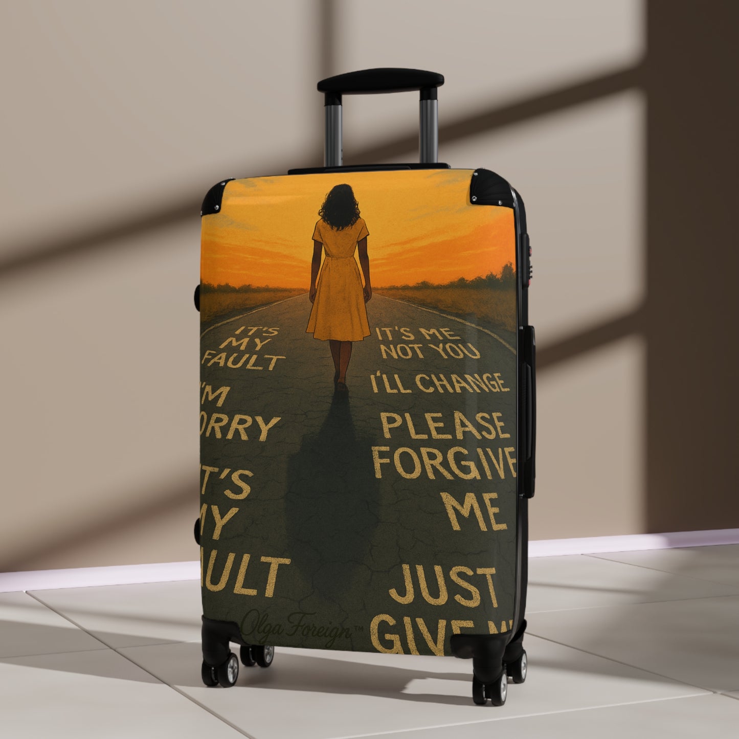 "Goodbye" by Olga Foreign suitcases. Perfect for leaving that situation behind.