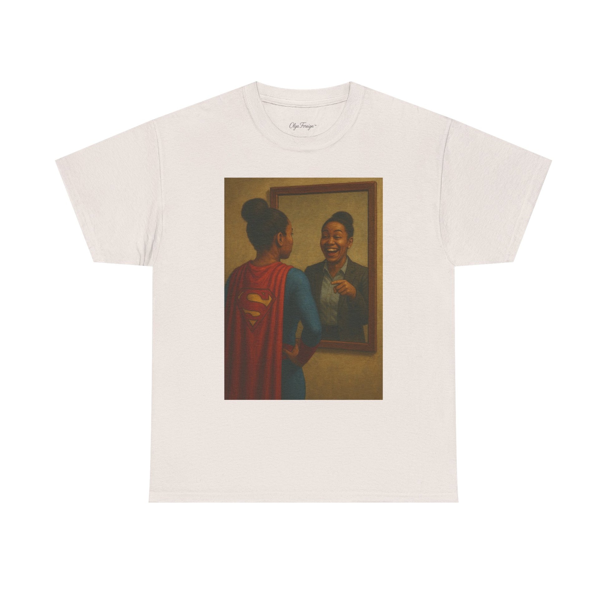 "Hero" by Olga Foreign Empowerment Superhero Tee - Unisex Heavy Cotton Tee for Inspirational Moments