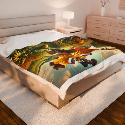 Joyfully Wrapped. By Olga Foreign. Sunflower Velveteen Plush Blanket - Cozy Home Decor for Kids