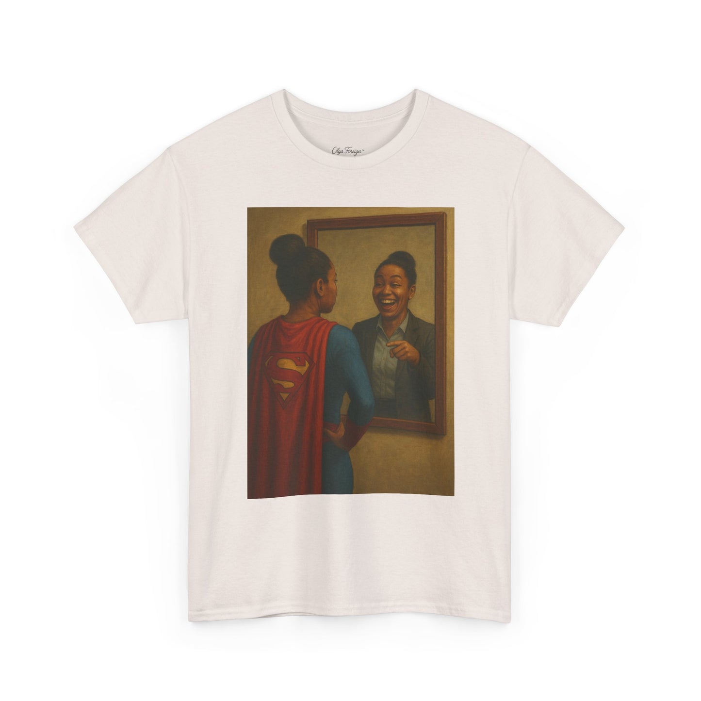 "Hero" by Olga Foreign Empowerment Superhero Tee - Unisex Heavy Cotton Tee for Inspirational Moments