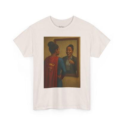 "Hero" by Olga Foreign Empowerment Superhero Tee - Unisex Heavy Cotton Tee for Inspirational Moments