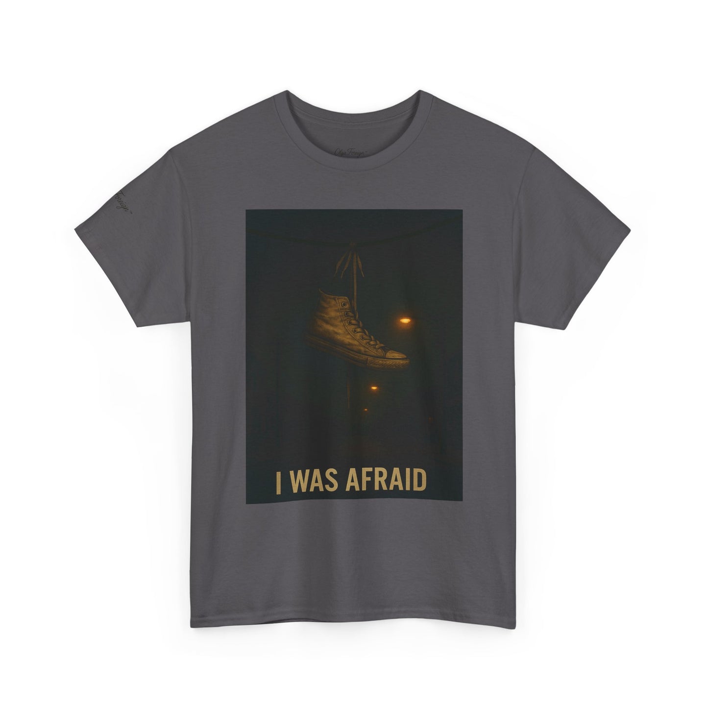 'No Longer afraid" by Olga Foreign. Dark Vibes Unisex Heavy Cotton Tee -