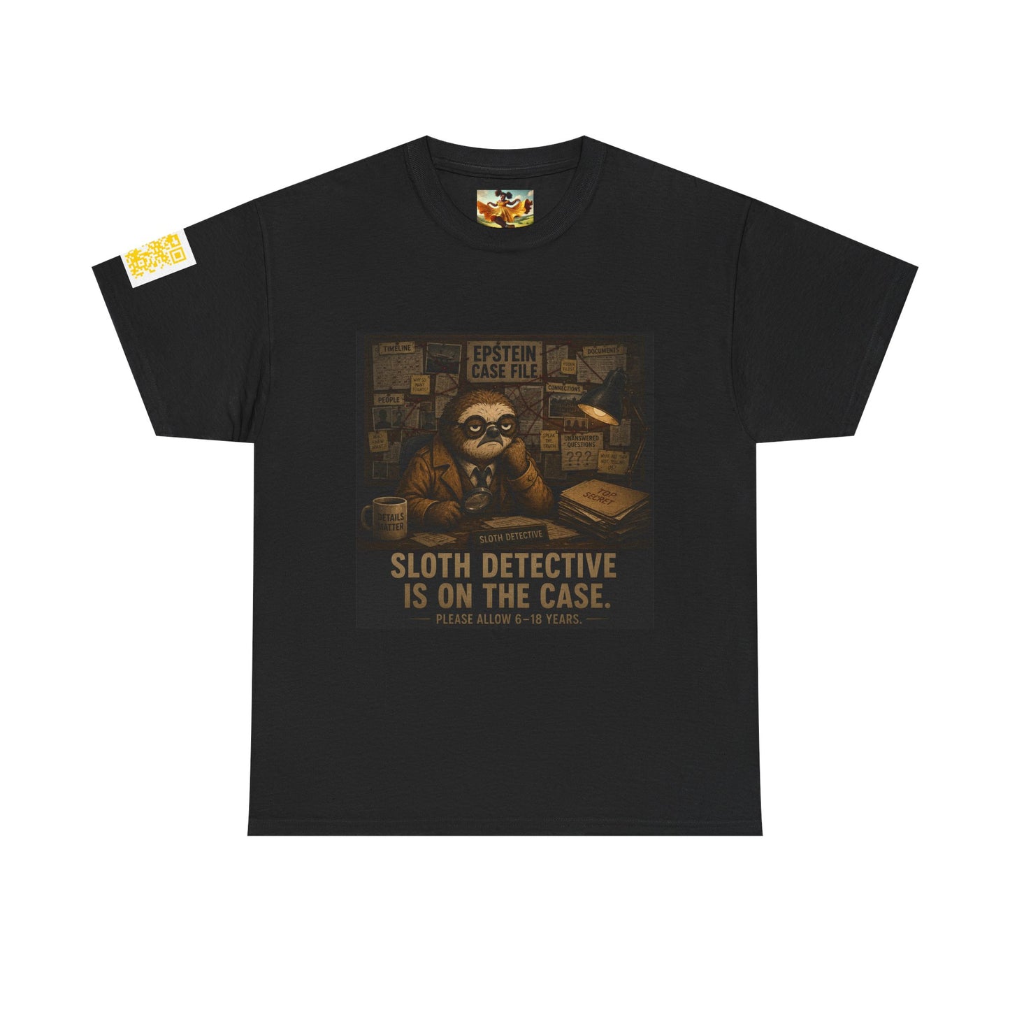 Sloth Detective Tee — "Sloth Detective Is On The Case" By Olga Foreign, Vintage Mystery Shirt