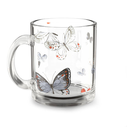 Butterfly Floral Glass Mug, 10oz - Perfect for Tea, Coffee Lovers, Gifts, Mother's Day, Spring Decor