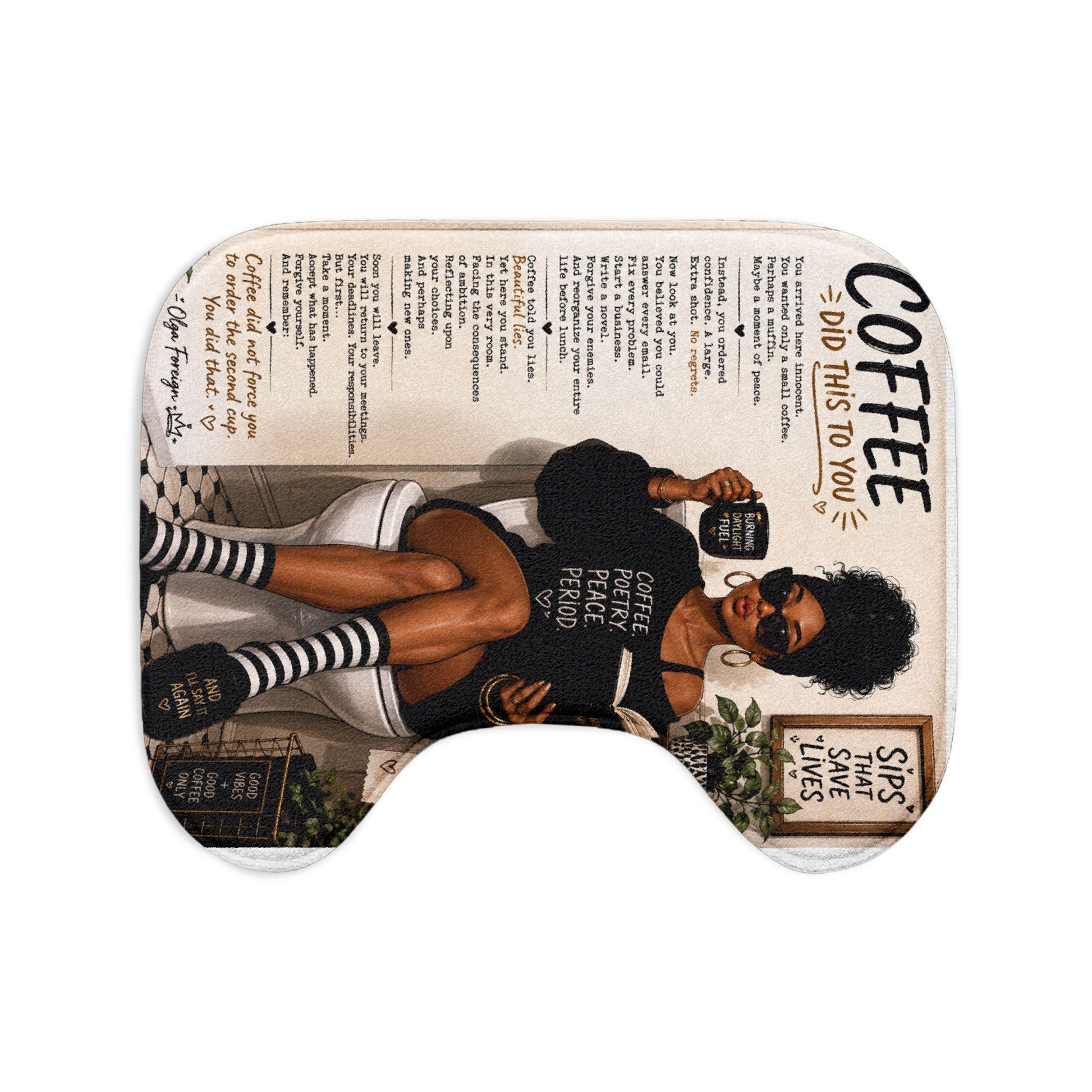Coffee Did This To You' poem Bathmat Set