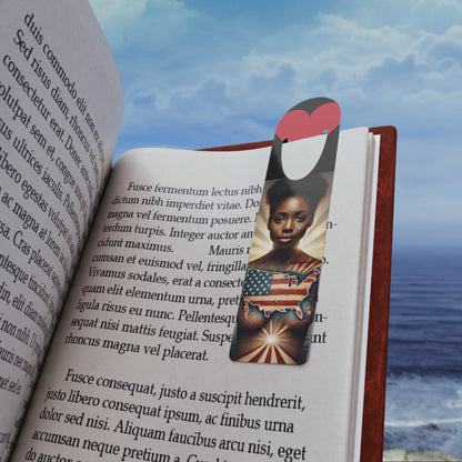 "Love Hate " by Olga Foreign Metal Bookmark with USA Map Design, Book Lover Gift, Reading Accessories, Independence Day, Gift for Him/Her, Literary Decor