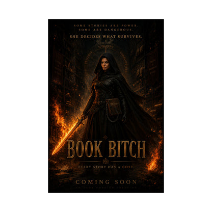 Book Bitch Poster — Dark Fantasy Heroine