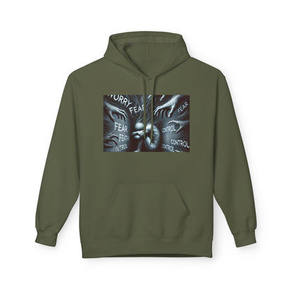 "Worry, Worries Me" by Olga Foreign. Inspirational Fear Control Hoodie - Unisex Midweight Softstyle Fleece