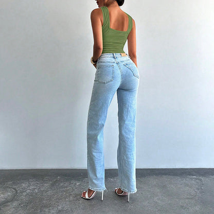 Women's Criss Cross Halter Bodysuit Ring Cut Out Sleeveless Fitted Leotard Tops