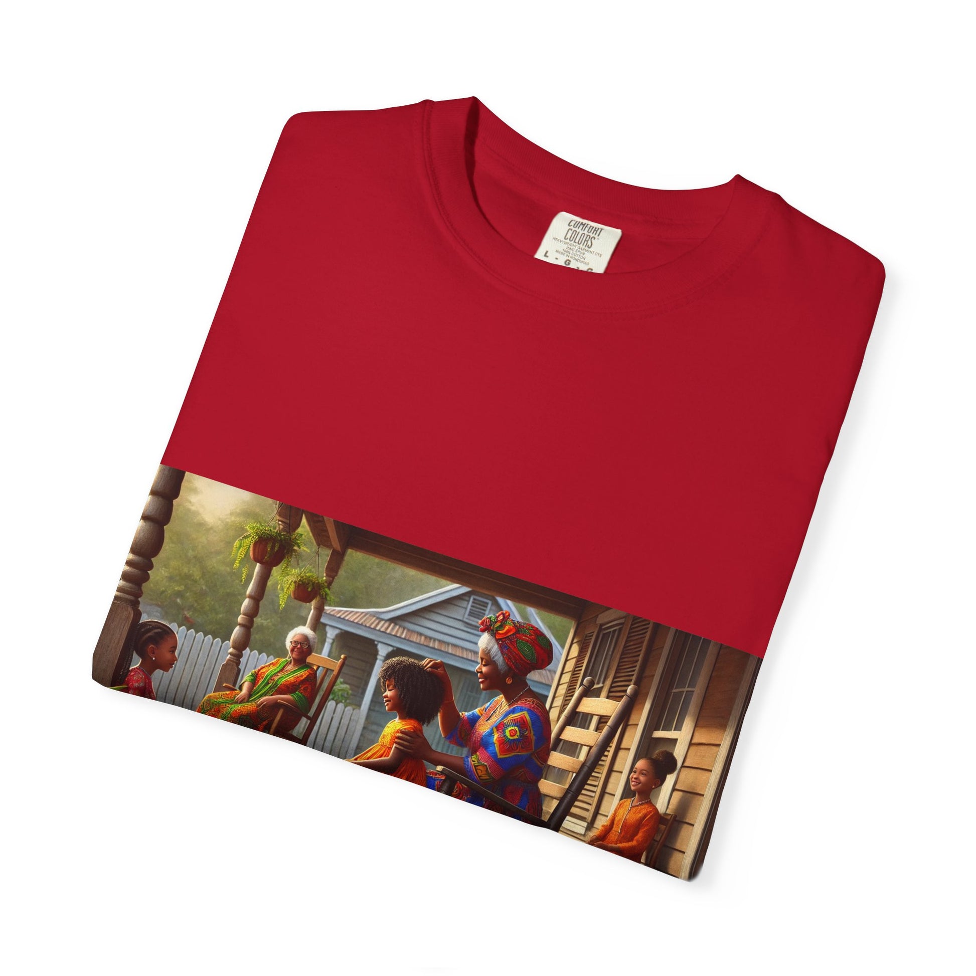 Olga Foreign Design Artistic Unisex Garment-Dyed T-Shirt - Vibrant Culture Design