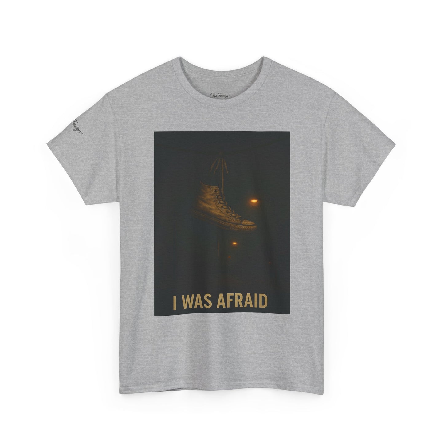 'No Longer afraid" by Olga Foreign. Dark Vibes Unisex Heavy Cotton Tee -