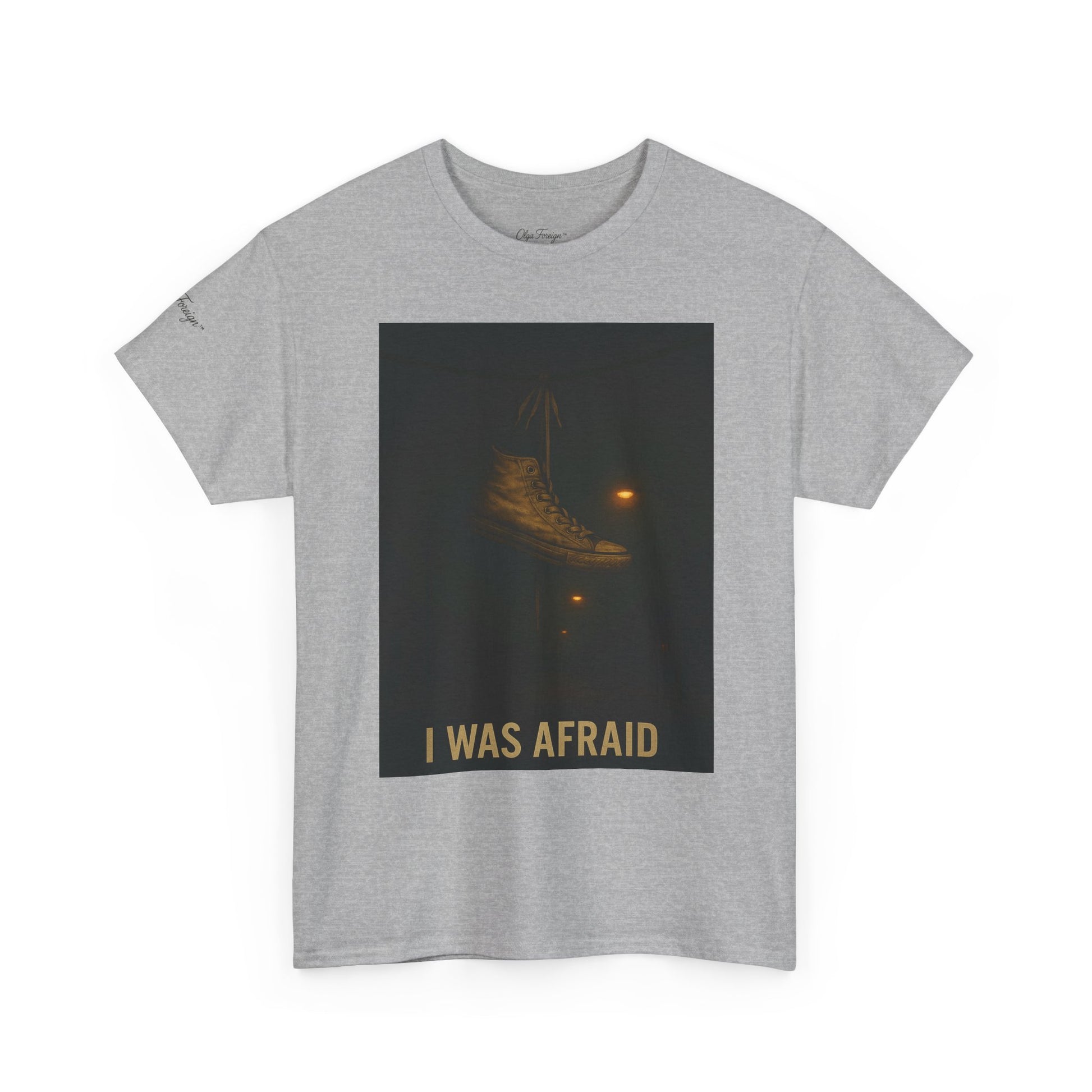 'No Longer afraid" by Olga Foreign. Dark Vibes Unisex Heavy Cotton Tee -
