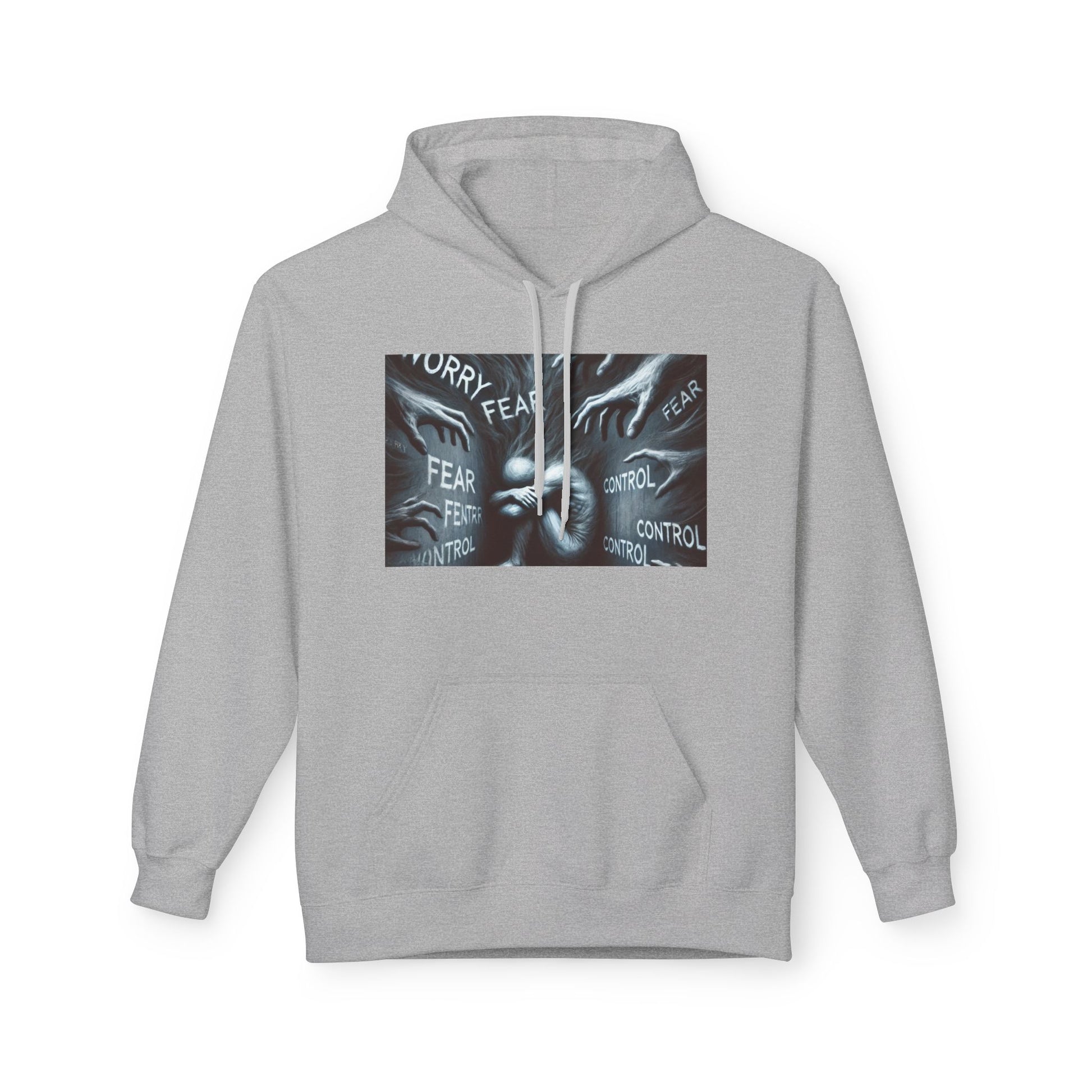 "Worry, Worries Me" by Olga Foreign. Inspirational Fear Control Hoodie - Unisex Midweight Softstyle Fleece