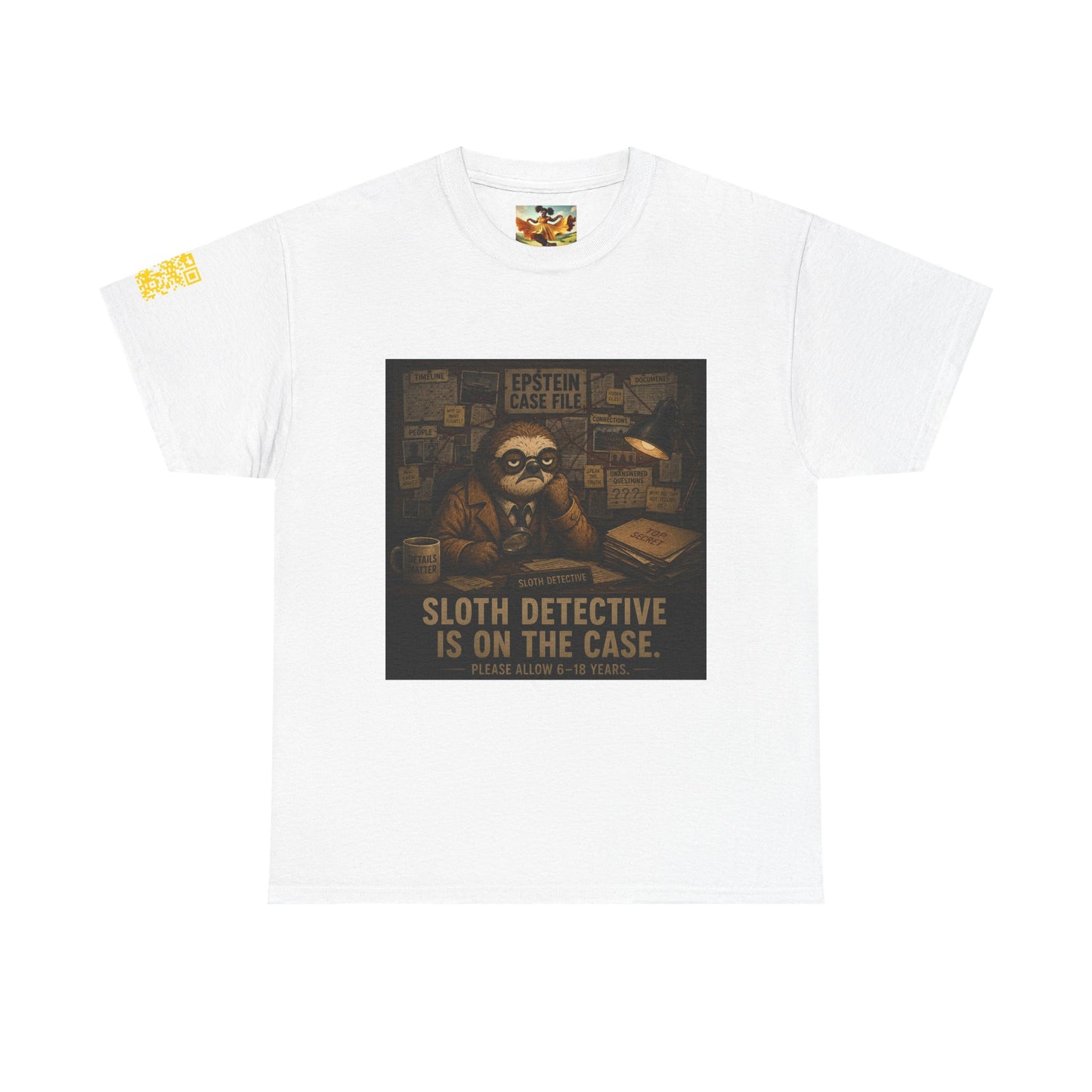 Sloth Detective Tee — "Sloth Detective Is On The Case" By Olga Foreign, Vintage Mystery Shirt