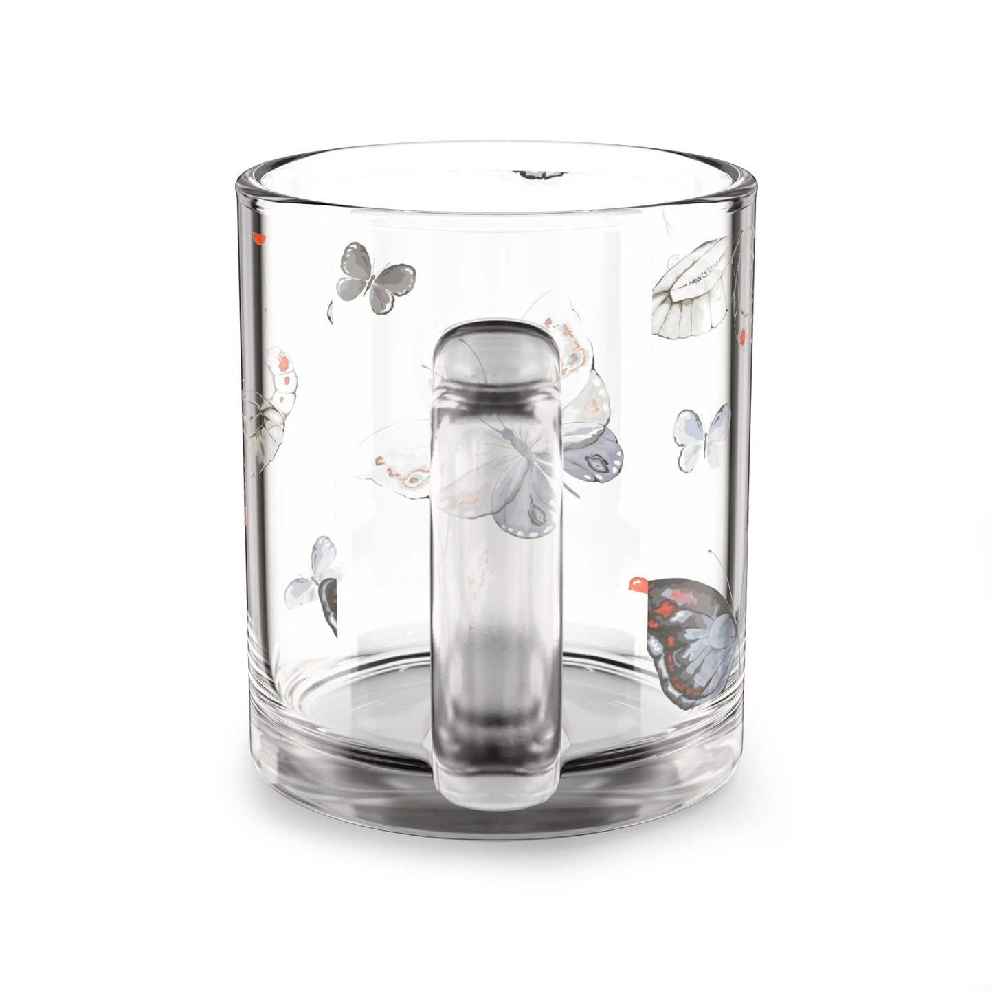 Butterfly Floral Glass Mug, 10oz - Perfect for Tea, Coffee Lovers, Gifts, Mother's Day, Spring Decor