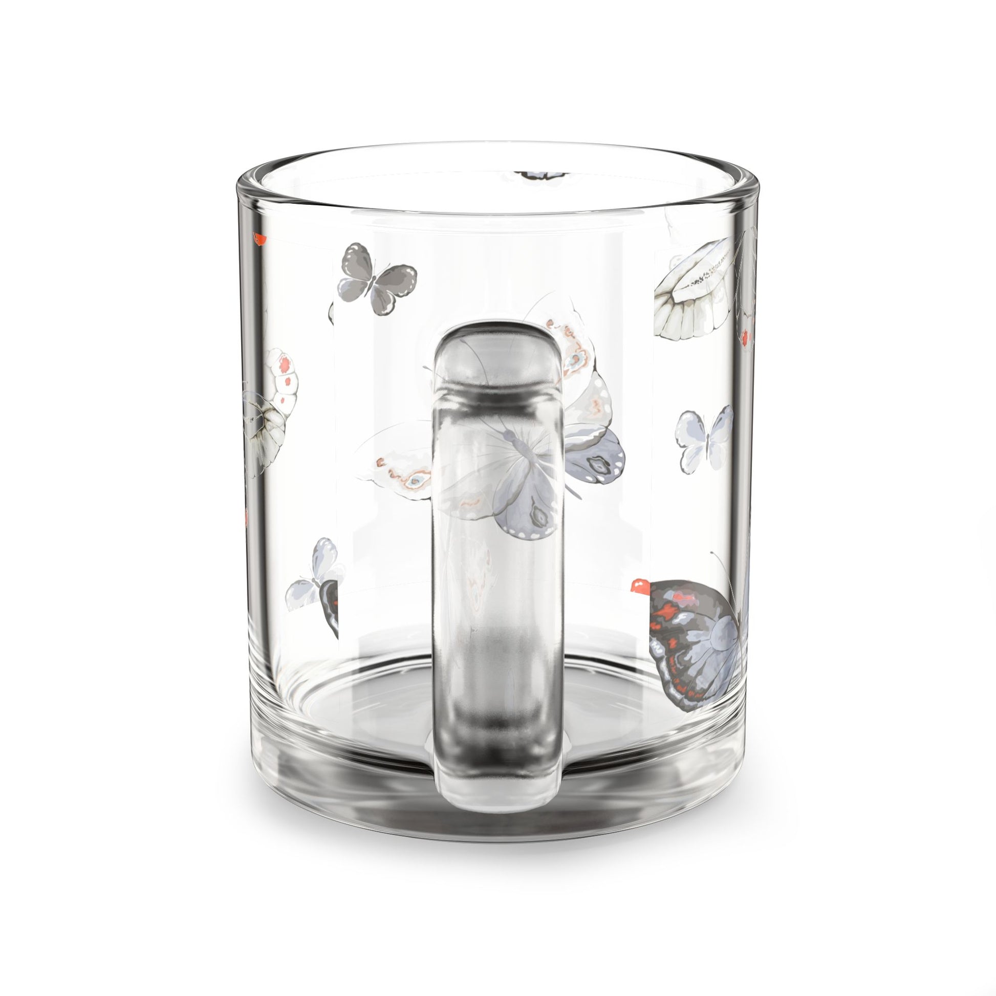 Butterfly Floral Glass Mug, 10oz - Perfect for Tea, Coffee Lovers, Gifts, Mother's Day, Spring Decor