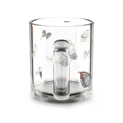 Butterfly Floral Glass Mug, 10oz - Perfect for Tea, Coffee Lovers, Gifts, Mother's Day, Spring Decor